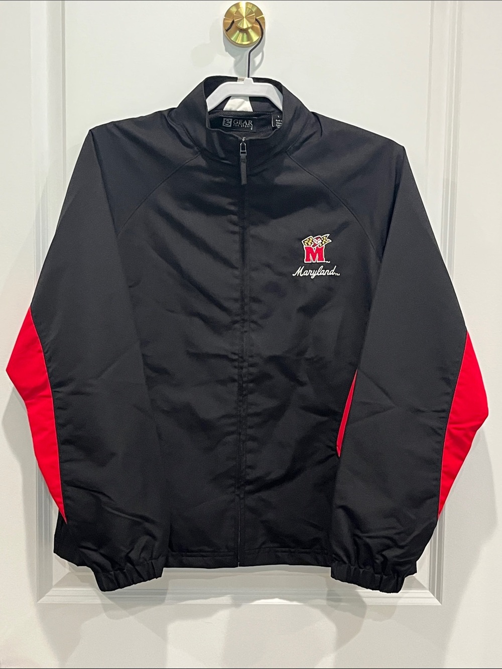 Gear For Sports Black Jacket with Red Sleeve Panels